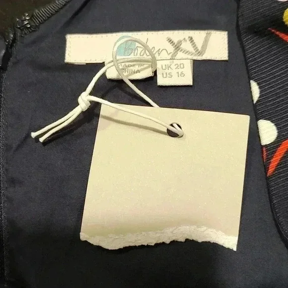 Boden Shirt Women's 16 Blue Sinead V-Neck Sleeveless Peplum Top Navy Polka Dot - Picture 4 of 4